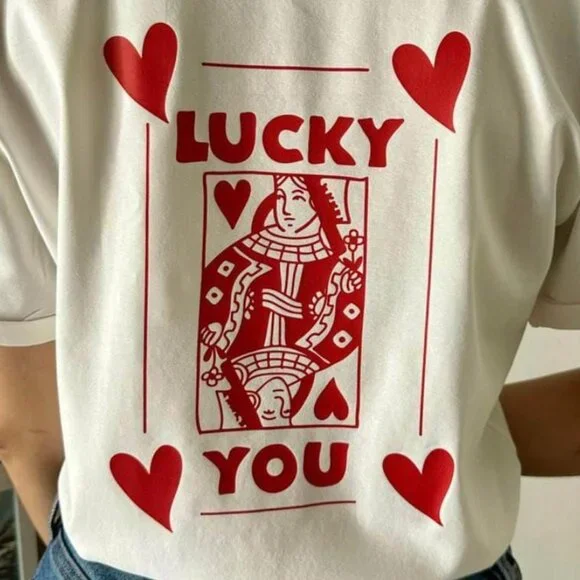 Valentine T-shirt, Lucky You Graphics T-shirt - Picture 2 of 4